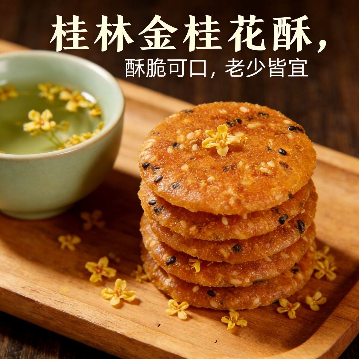 广西桂林特产瑶乡人金桂花酥传统手工糕点心零食小吃休闲独立包装