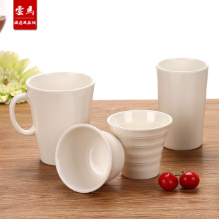 密胺水杯商用餐饮饭店专用杯子塑料茶杯食品级耐高温树脂仿瓷口杯