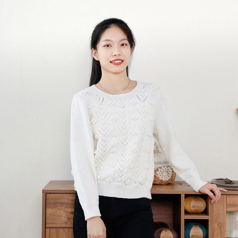 毛儿手作琼楼女士毛衣材料包棒针手工编织DIY毛线制作五股流年