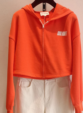 EP春季新品橙色休闲运动连帽短外套EGJPC1208A-1499