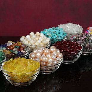 七宝珍珠水晶琉璃玉绿松石混搭十种宝石装 供佛1斤装 曼扎宝瓶玛瑙
