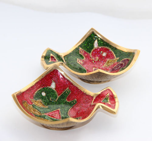 印度进口 黄铜纯手工雕花彩色金鱼烟灰缸 多款颜色 小巧 特价包邮