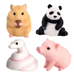 儿童认知玩具仿真卖萌小动物模型实心仓鼠小老鼠小熊猫小猪小摆件