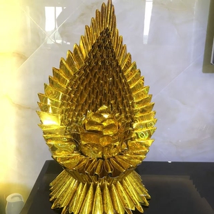 背靠金山镭射纸福气满满手工折纸摆件乔迁礼佛供奉敬善缘