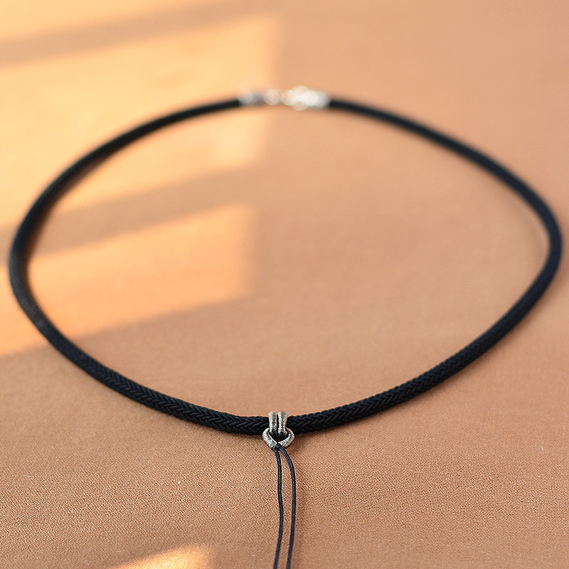 原创锁骨绳玉佩挂绳吊坠绳女男脖子平安扣玉佛颈链黄金翡翠粗款配