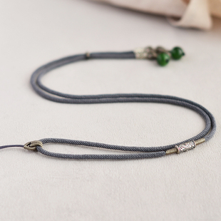 吊坠绳子女项链吊坠挂绳高级平安扣玉坠玉佩高端翡翠高货玉牌九宫