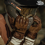 进口竞技牛皮绒面复古秋冬护甲防摔摩托车机车手套 FUEL攀爬者