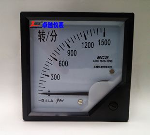 方形直流转分表6C2 90V 指针式 1500转分 10V 20MA