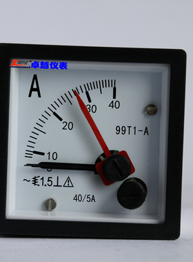 指针励磁机械表头防爆红色双指针交流电流表99T1  40/5A 40A/1A