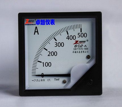 卓越指针式励磁机械直流电流表6C2 0-500A/75mV/20MA/4-20MA/10V