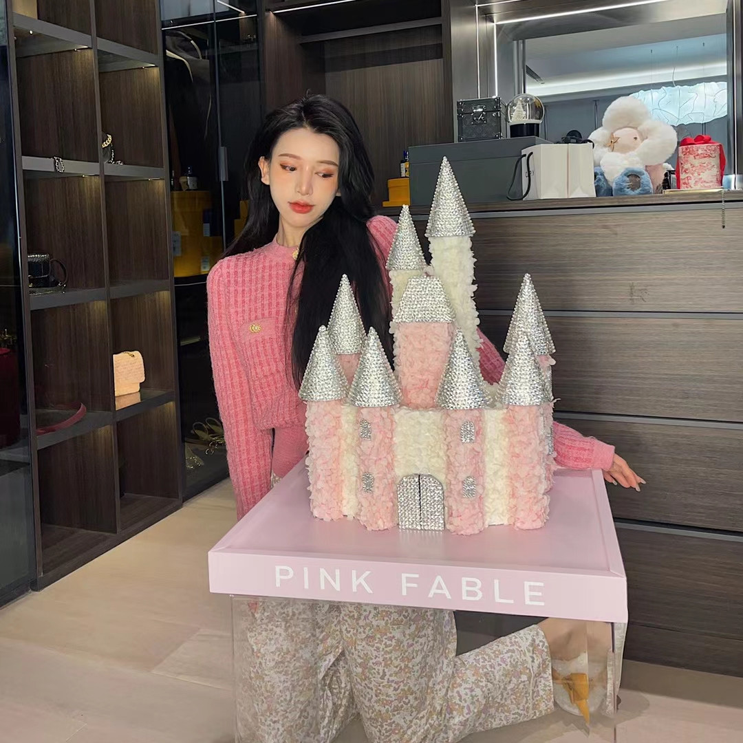 pinkfable永生花城堡绣球花网红正品梦幻少女心公主镶钻屋送女友
