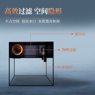 深海奇缘四零背滤海缸金晶超白中小型桌面方缸海水缸40背滤