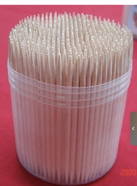 木制牙签水果签双尖/单尖65X2.0/2.2mm/约450支一塑料软筒 做手工