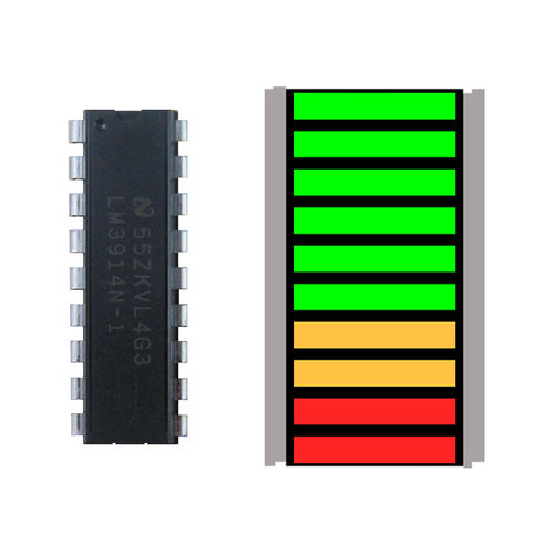 LED驱动电路LM3914-1+10段LED光柱显示器件