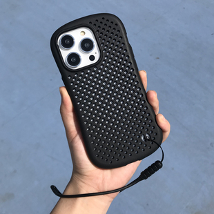 小蛮腰苹果15手机壳防摔散热iPhone14透气镂空夏季 适用 15Promax加厚硅胶14plus气囊新款 13高级感小众商务个性