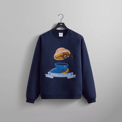 ●正品现货KITH X INVISIBLE FRIENDS联名限定刺绣图案圆领卫衣