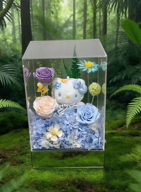 正品hellokitty永生花礼盒女神520七夕情人节送爱人送闺蜜毕业季