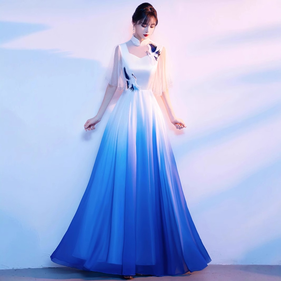 2025新款大合唱团现代舞演出服女长裙成人舞台表演服装指挥晚