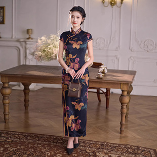 2026新款唐之恋夏季真丝旗袍女中式高端改良桑蚕丝连衣裙优雅走秀