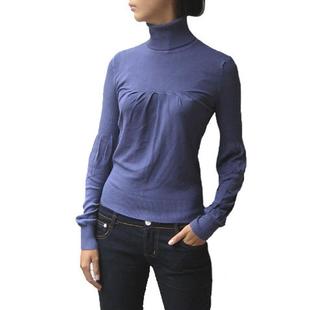 丝光棉套头娃娃衫 针织打底衫 高领纯色百搭修身 长袖 毛衣 女春秋冬款