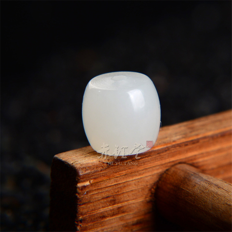 和田玉单珠散珠且末料白玉老型
