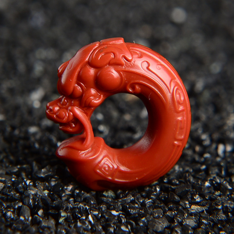 高端真品南红龙吊坠精雕满色满肉c龙挂件仿古轻奢ins小众文玩配饰