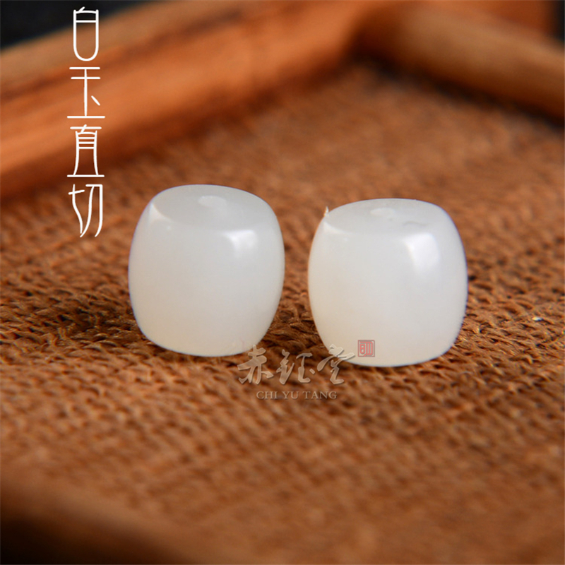 和田玉单珠散珠且末料白玉老型