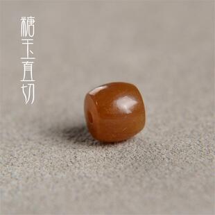 和田玉单珠散珠老型直切隔珠天然糖玉diy文玩手串配珠弟子珠正品
