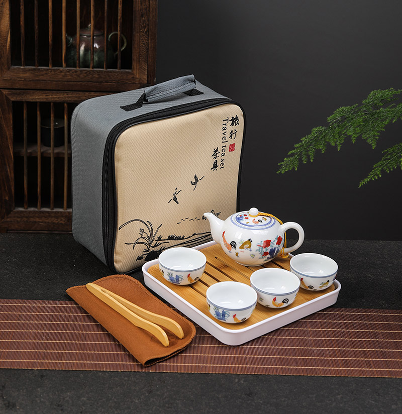 鸡缸茶壶功夫茶具茶杯茶盘便携包整套公司活动户外个人送礼盒装