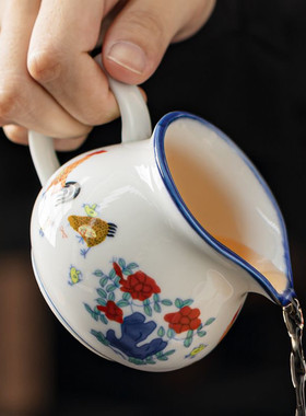 成化斗彩鸡缸系列茶海公道杯仿明古陶瓷功夫茶具茶道零配均分瓷器