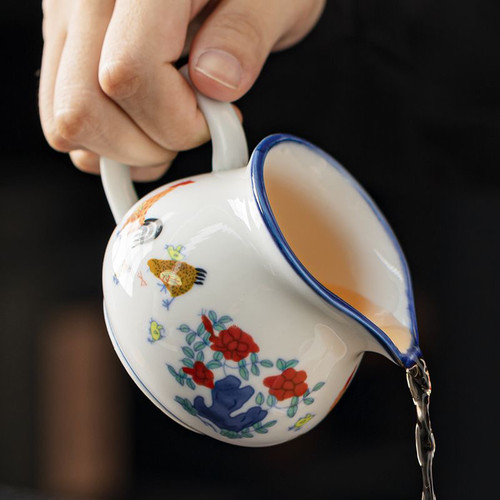 成化斗彩鸡缸系列茶海公道杯仿明古陶瓷功夫茶具茶道零配均分瓷器