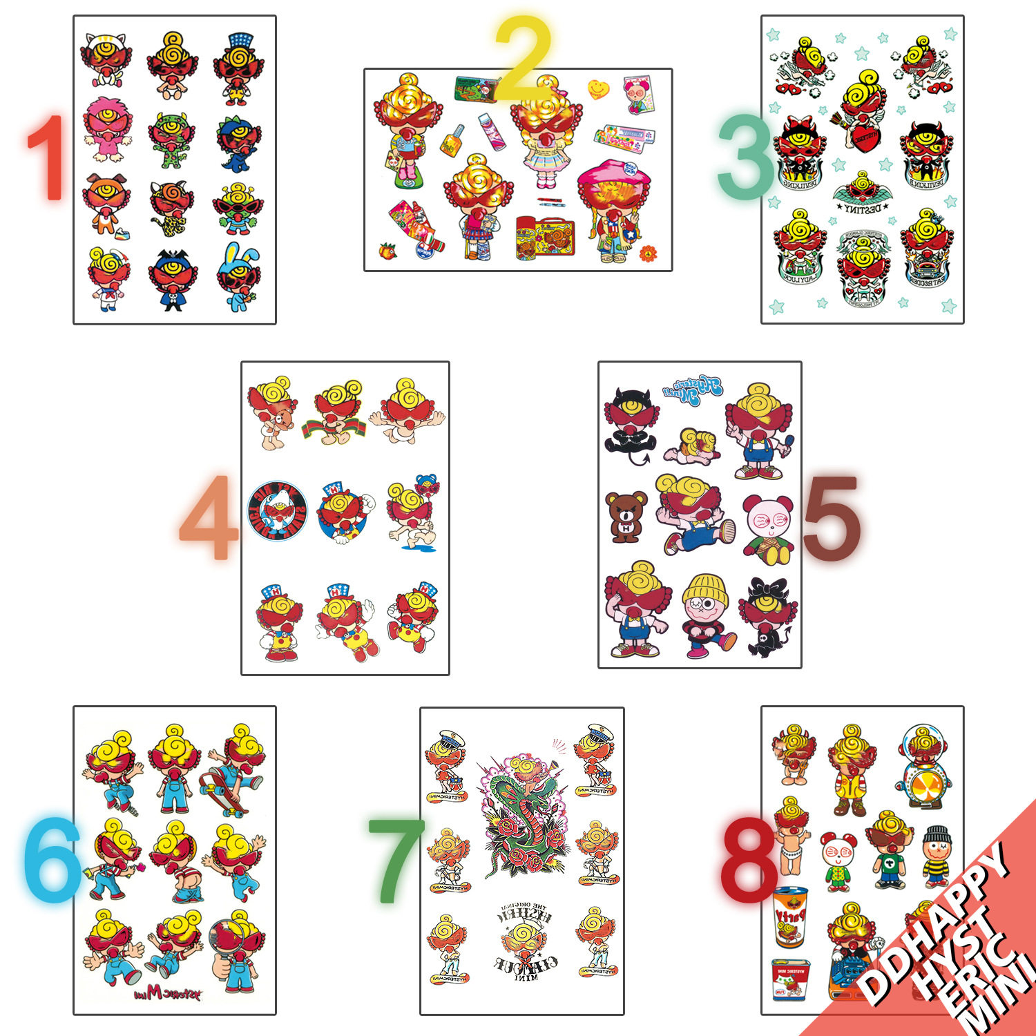 2021新款 奶嘴儿童卡通纹身贴 黑超潮牌 纹身贴纸 现货