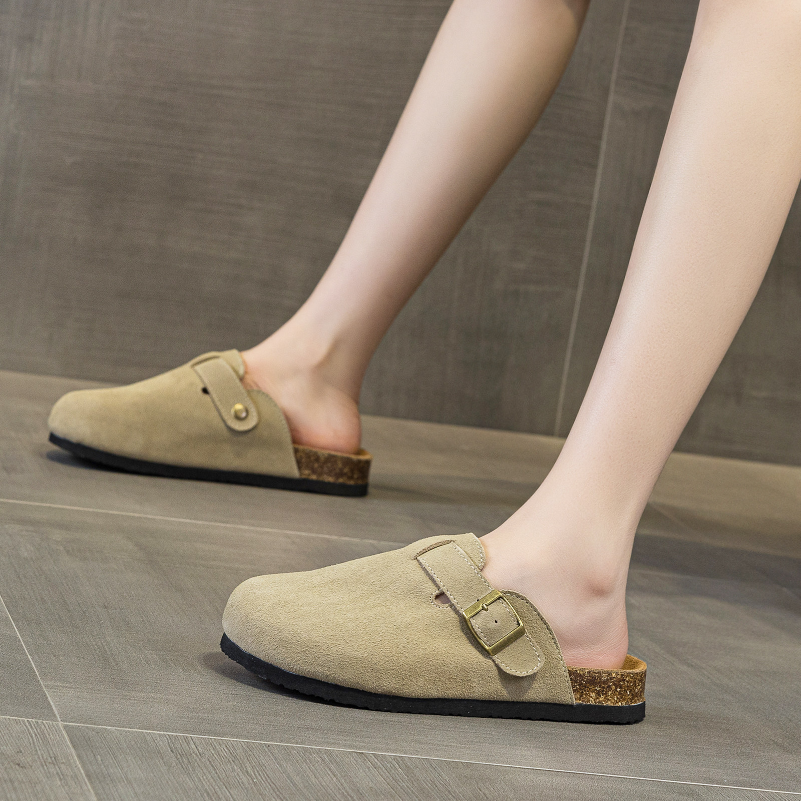 软底博肯鞋女2026新款春夏真皮增高一脚蹬凉鞋孕妇鞋包头拖鞋外穿,女鞋,勃肯鞋/软木鞋,淘宝优惠券,粉丝福利购,淘宝优惠卷