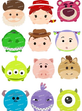 大号F0271-07tsum tsum玩具总动员怪兽大学Q版电脑旅行拉杆箱贴纸