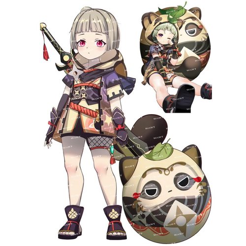 大号F0419-02原神早柚动漫游戏电脑笔记本吉他旅行拉杆箱贴纸
