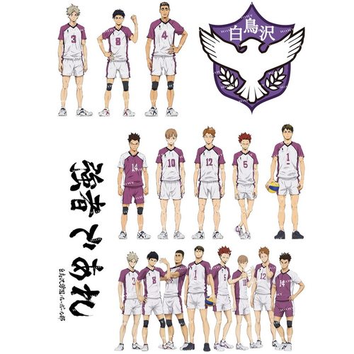中号F0359-06排球少年白鸟泽动漫笔记本电脑吉他旅行拉杆箱贴纸