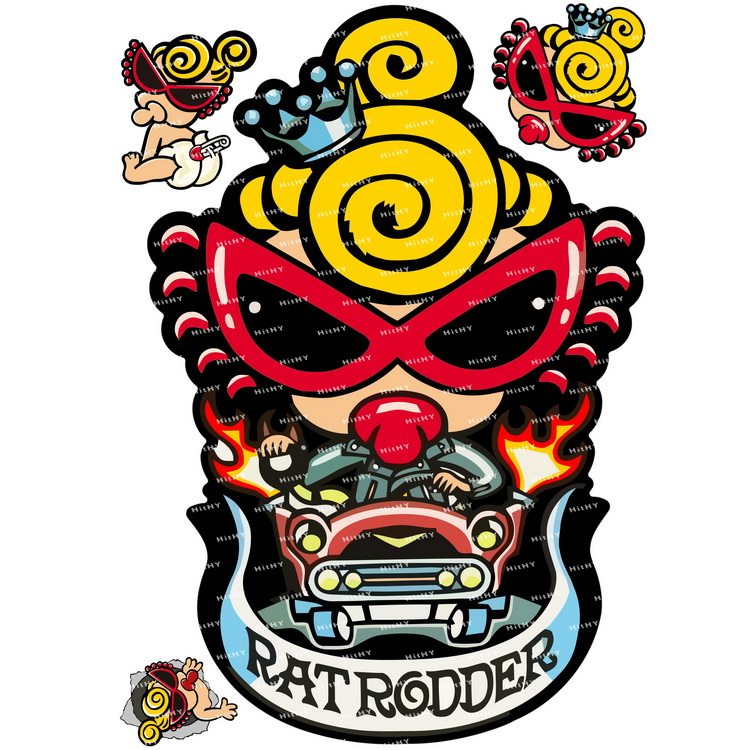 大号F0420-04黑超奶嘴B动漫卡通潮牌电脑笔记本旅行拉杆箱贴纸