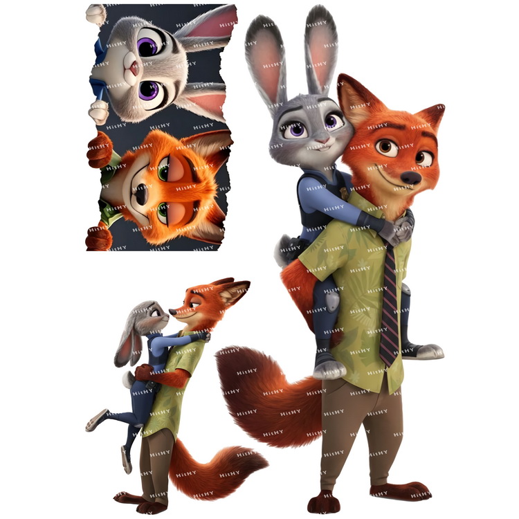 疯狂动物城朱迪尼克卡通动漫笔记本电脑ipad电动车头盔旅行李贴纸