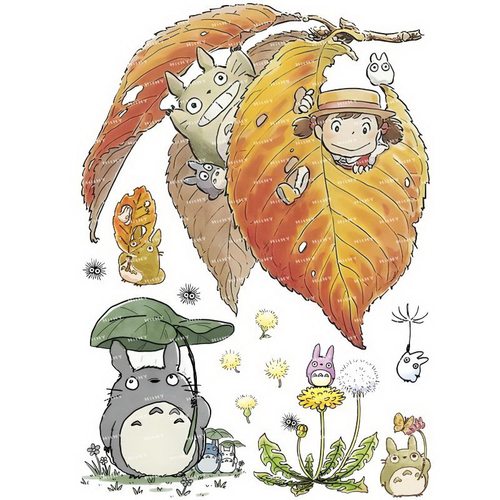 龙猫贴纸Totoro宫崎骏治愈油画
