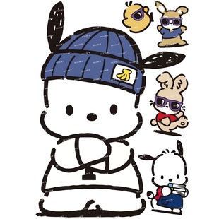 大号F0294-08帕哈狗Pochacco卡通可爱笔记本电脑旅行拉杆箱贴纸