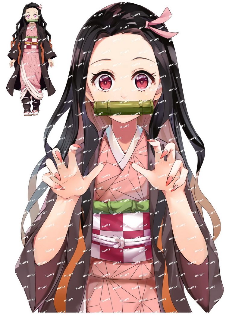 小号f0335-03鬼灭之刃灶门祢豆子动漫笔记本电脑旅行拉杆箱贴纸