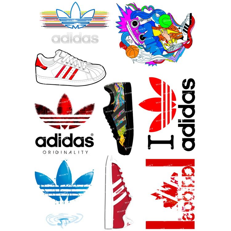 F0033-03adidas三叶草潮牌个性电脑手机吉他旅行拉杆箱电动车贴纸