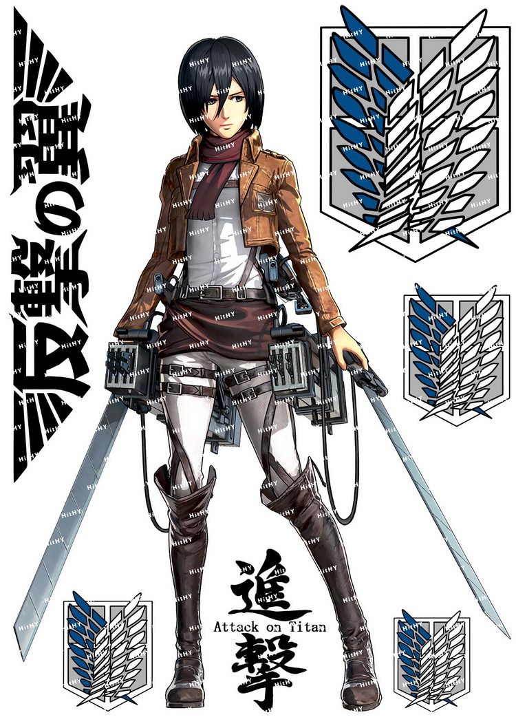 中号f0329-11进击的巨人卡通动漫笔记本电脑旅行拉杆箱防水贴纸