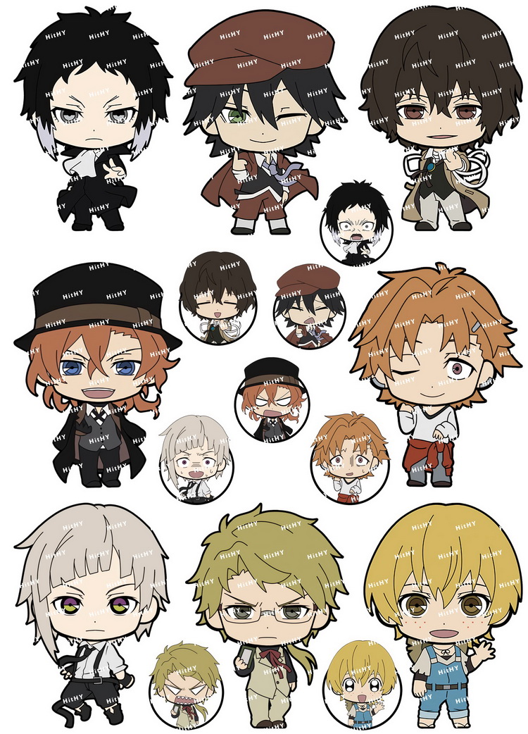 大号f0337-01文豪野犬卡通动漫笔记本电脑q版旅行拉杆箱防水贴纸