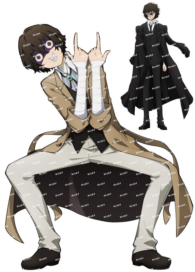 小号f0337-16文豪野犬太宰治卡通动漫笔记本电脑旅行拉杆箱贴纸