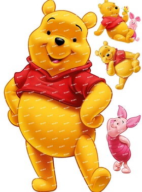 大号F0045-03小熊维尼卡通动漫笔记本电脑汽车旅行拉杆箱防水贴纸