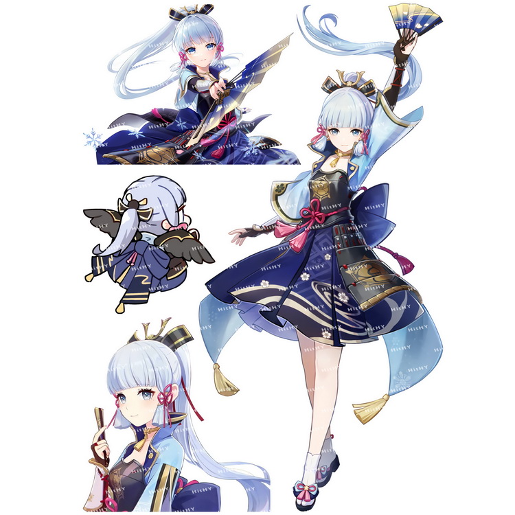 大号F0419-10原神神里绫华动漫游戏电脑笔记本吉他旅行拉杆箱贴纸