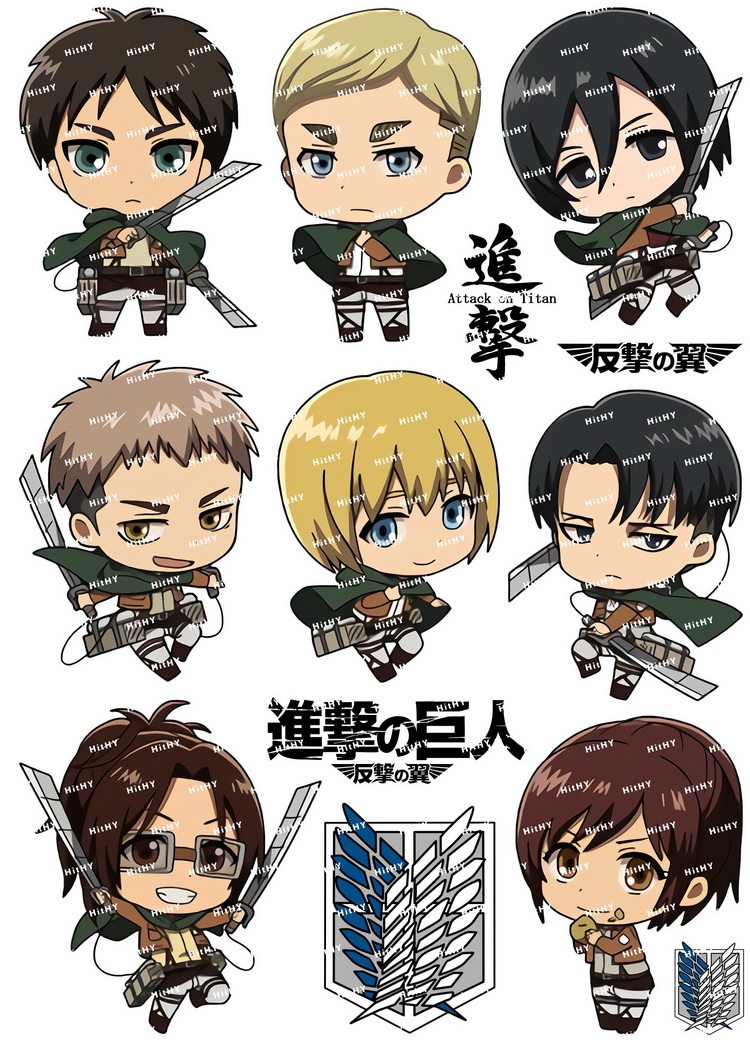 中号f0329-15进击的巨人卡通动漫笔记本电脑旅行拉杆箱防水贴纸