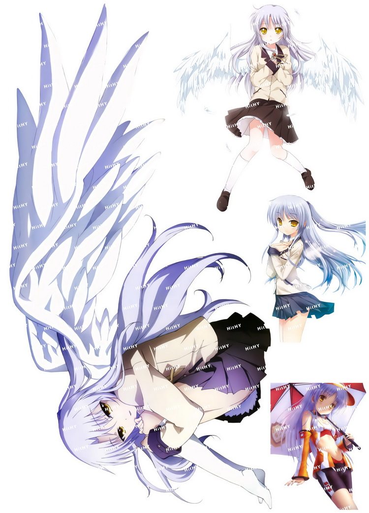 中号f0338-03天使的心跳立华奏动漫笔记本电脑吉他旅行拉杆箱贴纸