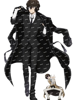 中号F0337-14文豪野犬太宰治卡通动漫笔记本电脑旅行拉杆箱贴纸